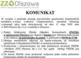 Od 11 maja będzie czynny PSZOK