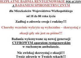 Bezpłatne badania rentgenowskie i spirometryczne 