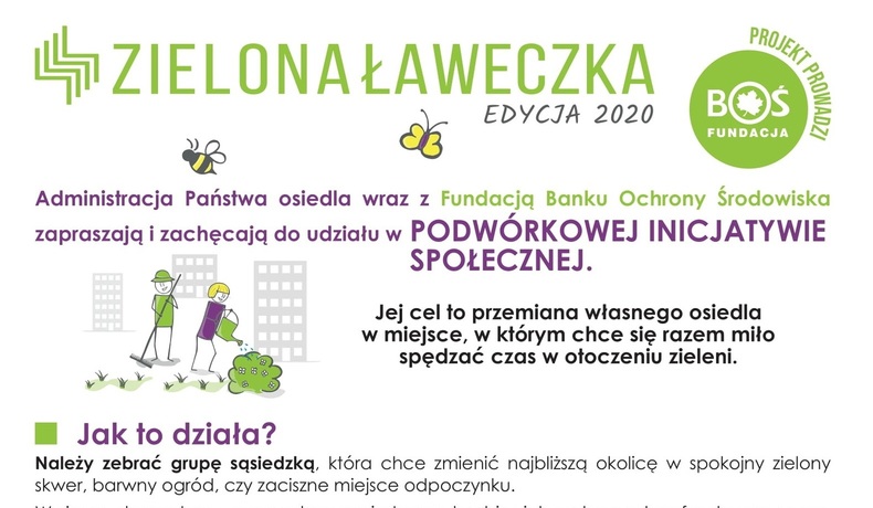 Dołącz do inicjatywy społecznej pn. „Zielona Ławeczka”
