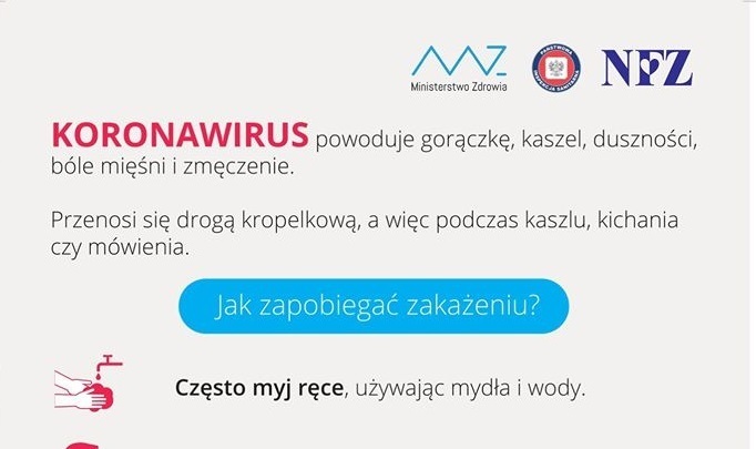 Ministerstwo Zdrowia informuje o środkach ochronnych przeciwko koronawirusowi 