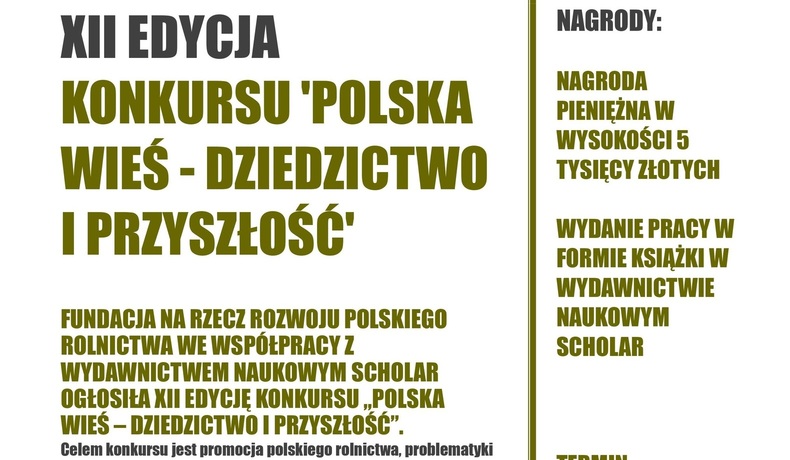 Konkurs "Polska wieś – dziedzictwo i przyszłość".
