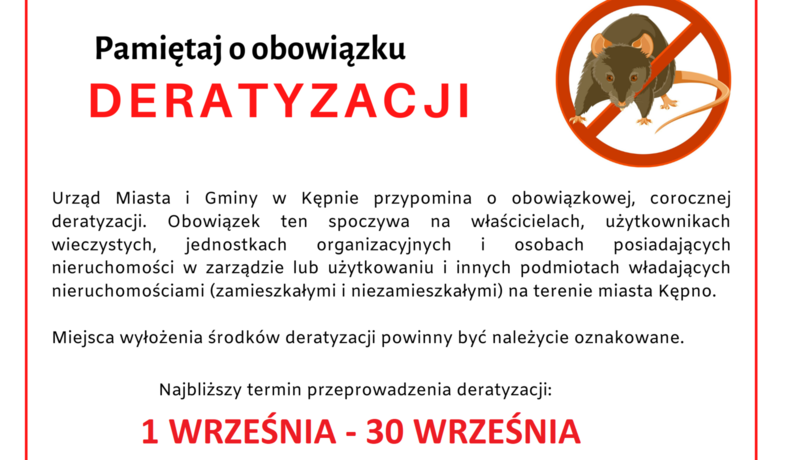 Obowiązkowa deratyzacja w Gminie Kępno