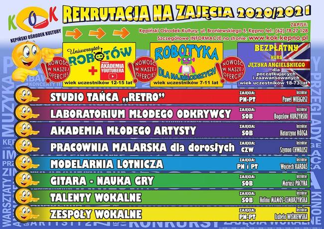 Trwa nabór na zajęcia Kępińskiego Ośrodka Kultury