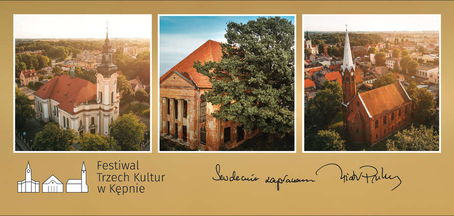 Kartka z zaproszeniem na Festiwal Trzech Kultur