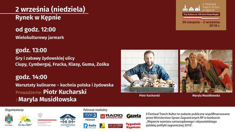 2 września - warsztaty kulinarne oraz gry i zabawy 