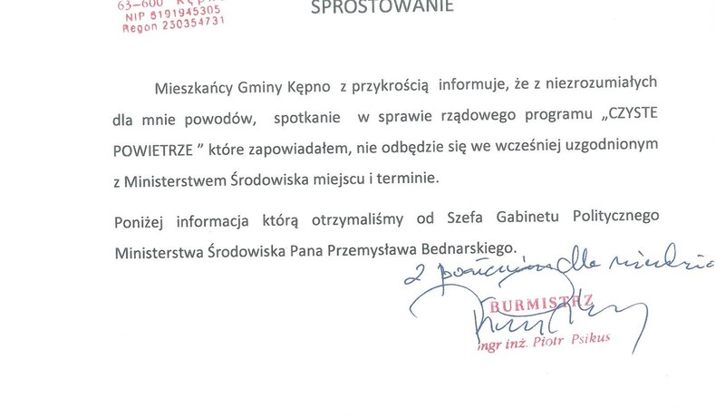 Sprostowanie 