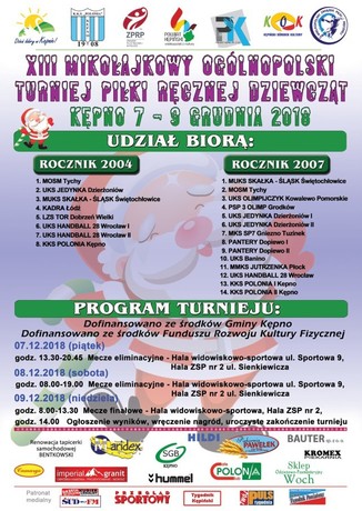 XIII Mikołajkowy Ogólnopolski Turniej Piłki Ręcznej Dziewcząt  