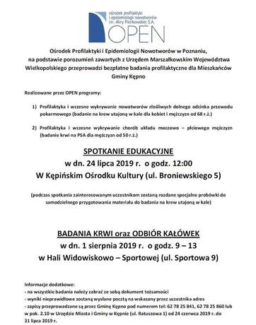 Zapraszamy na badania profilaktyczne 