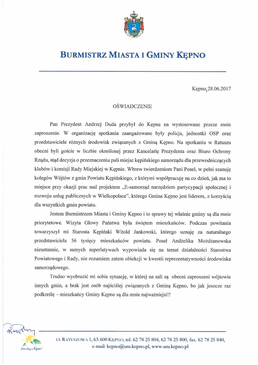 Oświadczenie